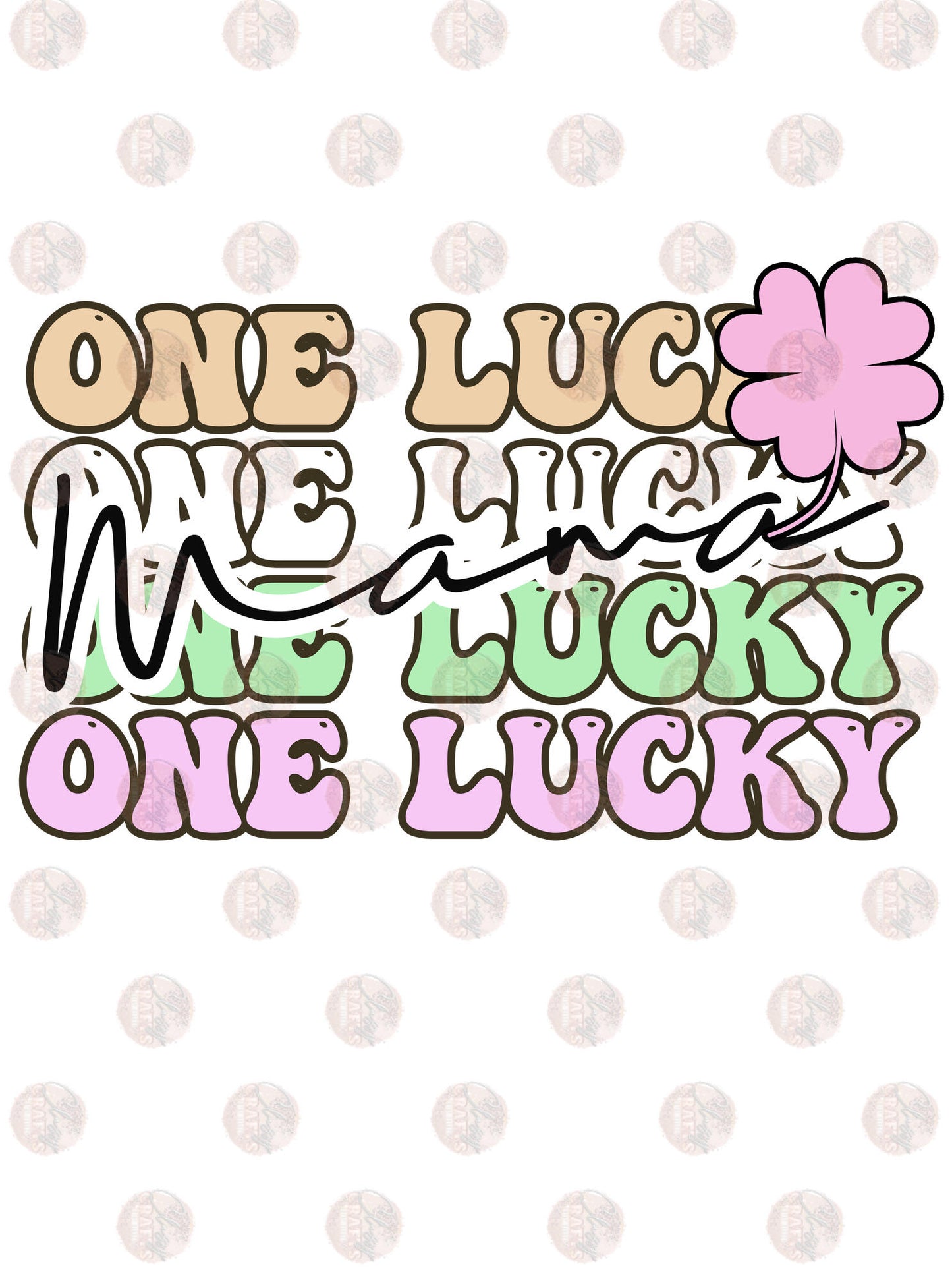 St. Patrick One Lucky Mama Pastel Transfer