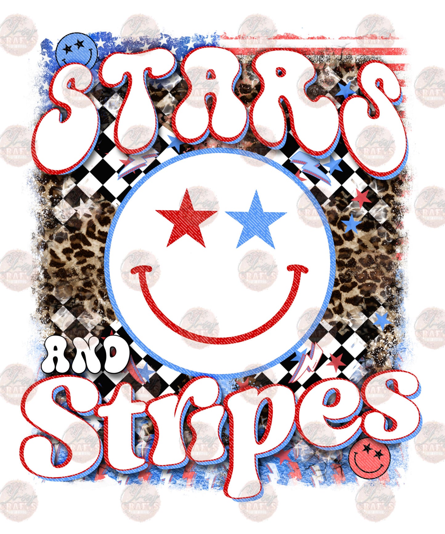 Stars & Stripes Smiley Transfer