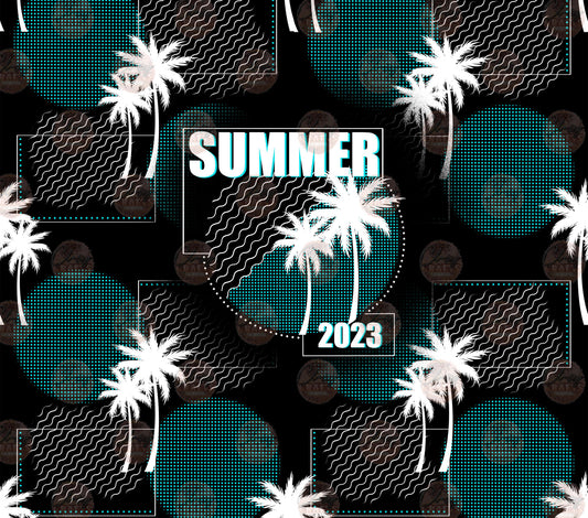 Summer 2023 Black Tumbler Wrap - Sublimation Transfer