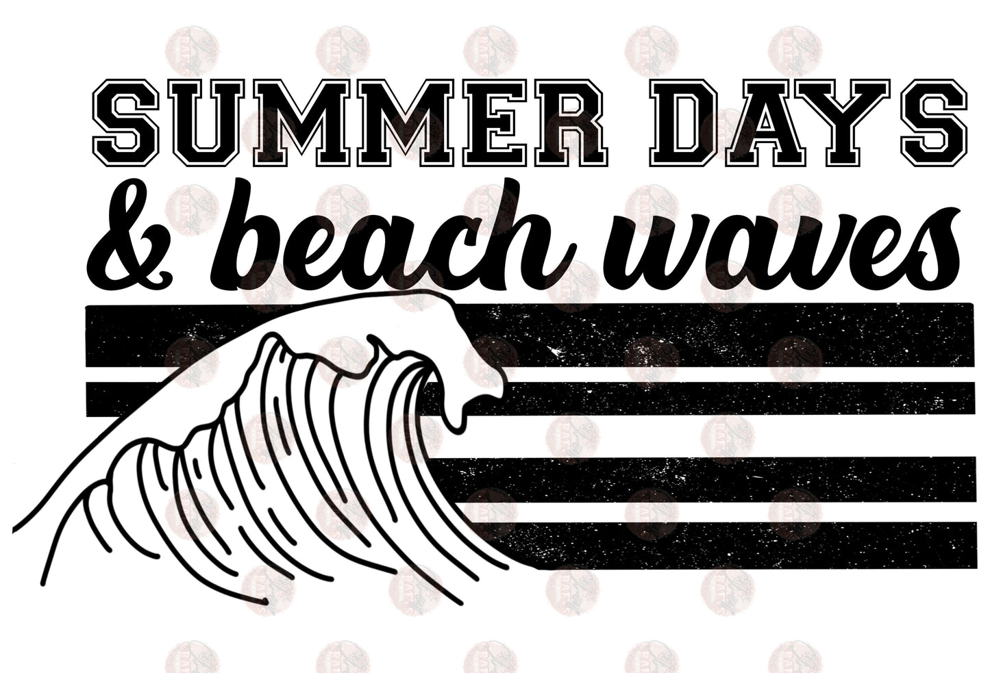 Summer Days Beach Waves - Sublimation Transfer