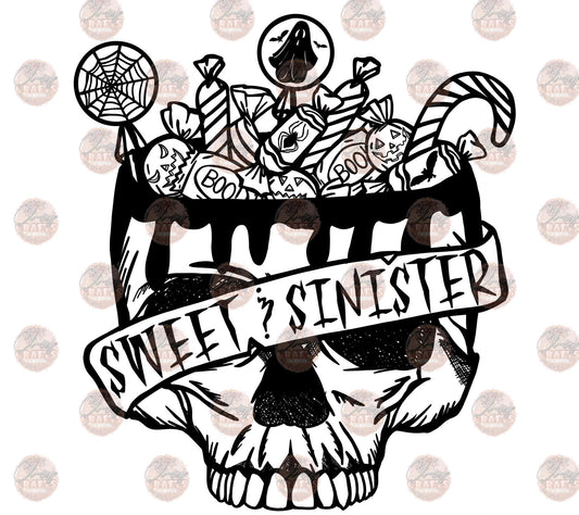Sweet and Sinister Scroll B&W - Sublimation Transfer