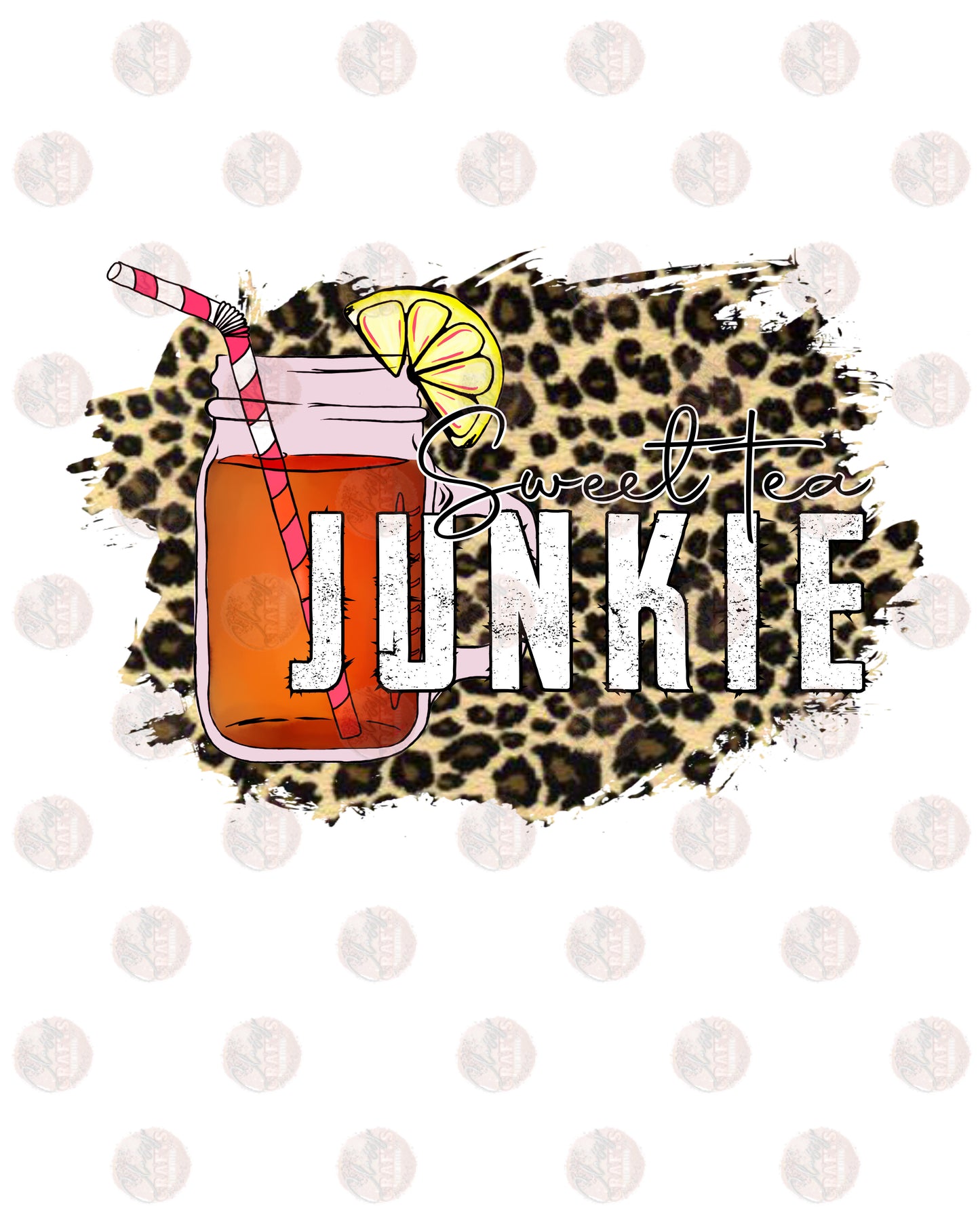 Sweet Tea Junkie Leopard Transfer