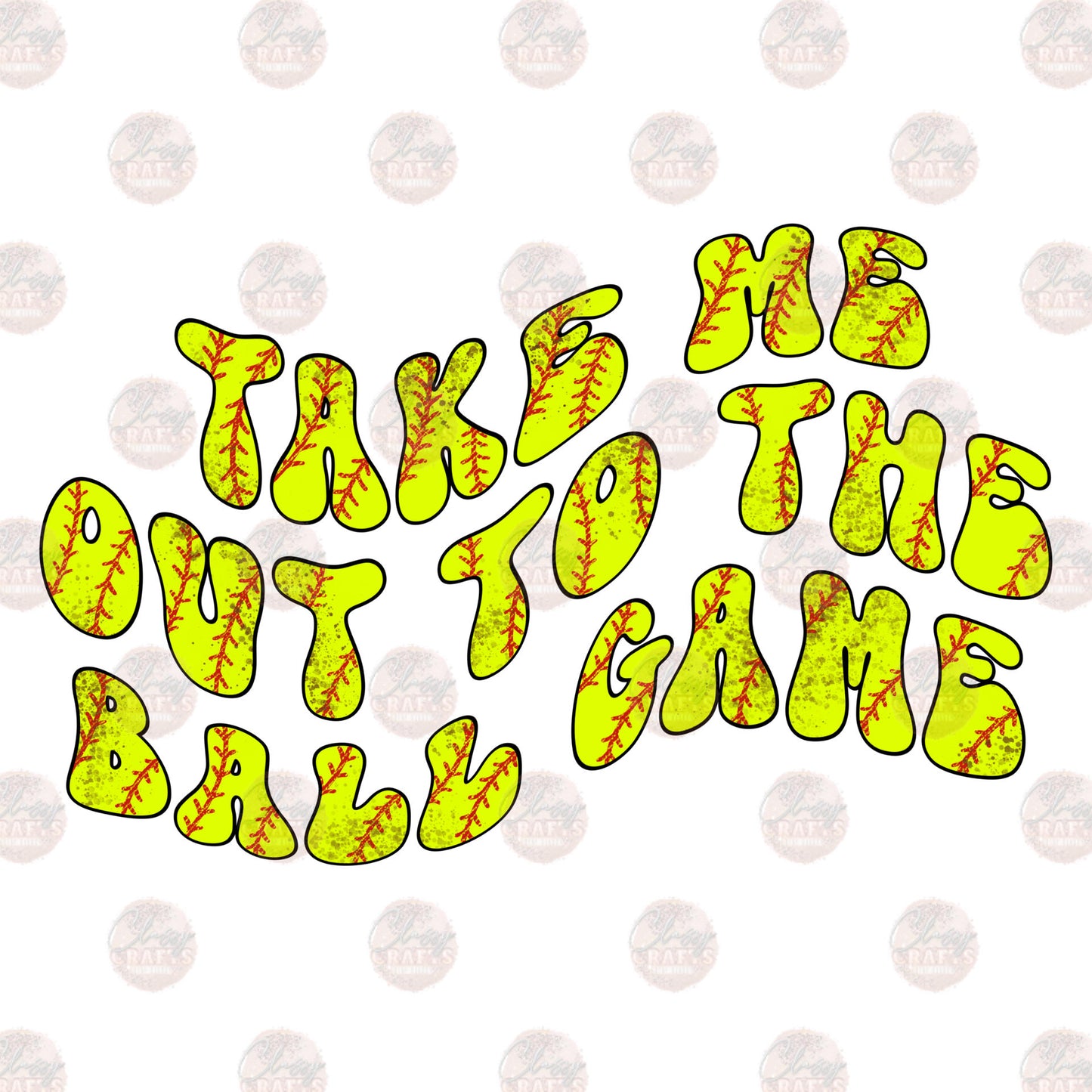 Take Me Out To The Ball Game Softball 2 Transfer