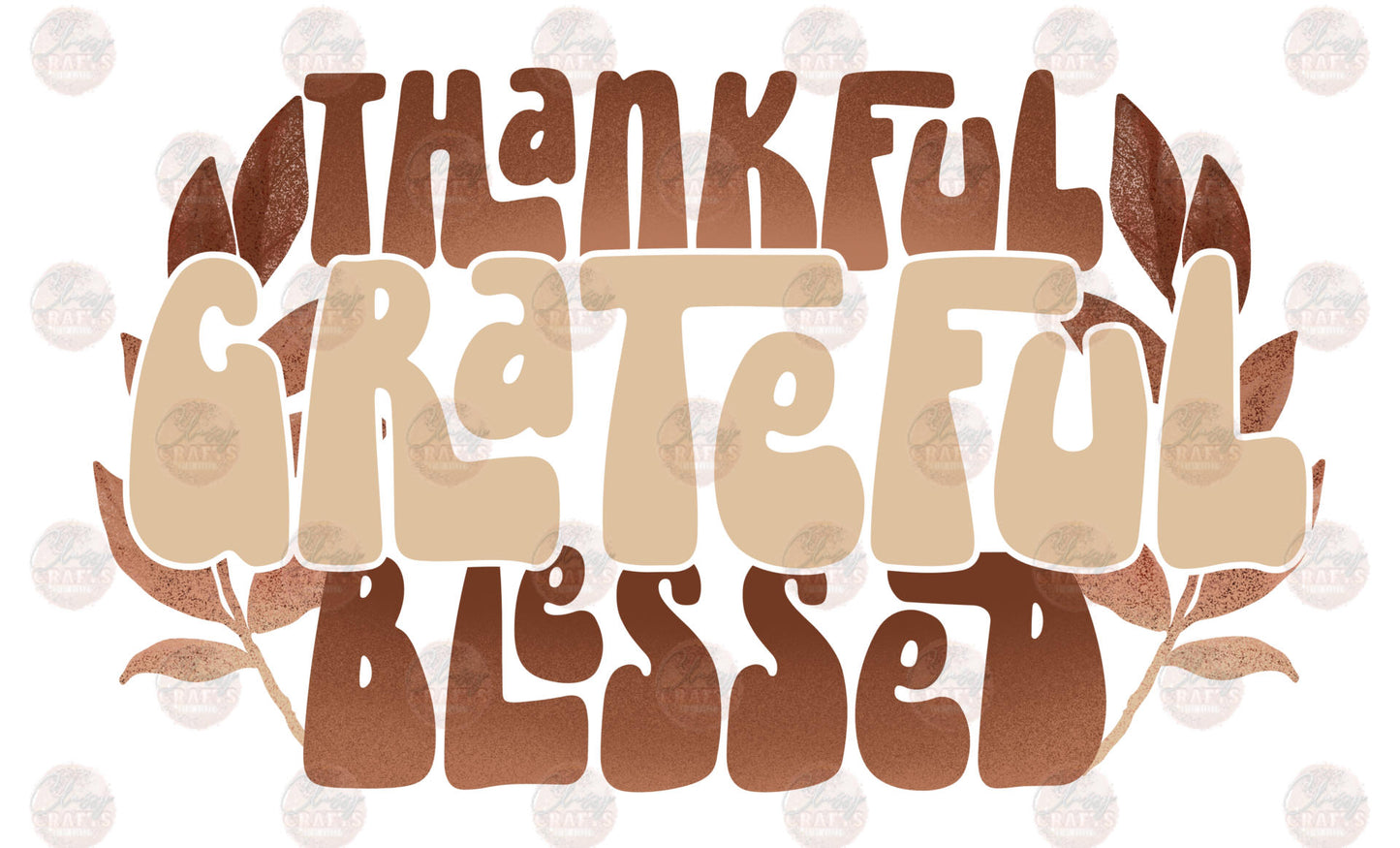 Thankful Grateful Blessed Retro Transfer