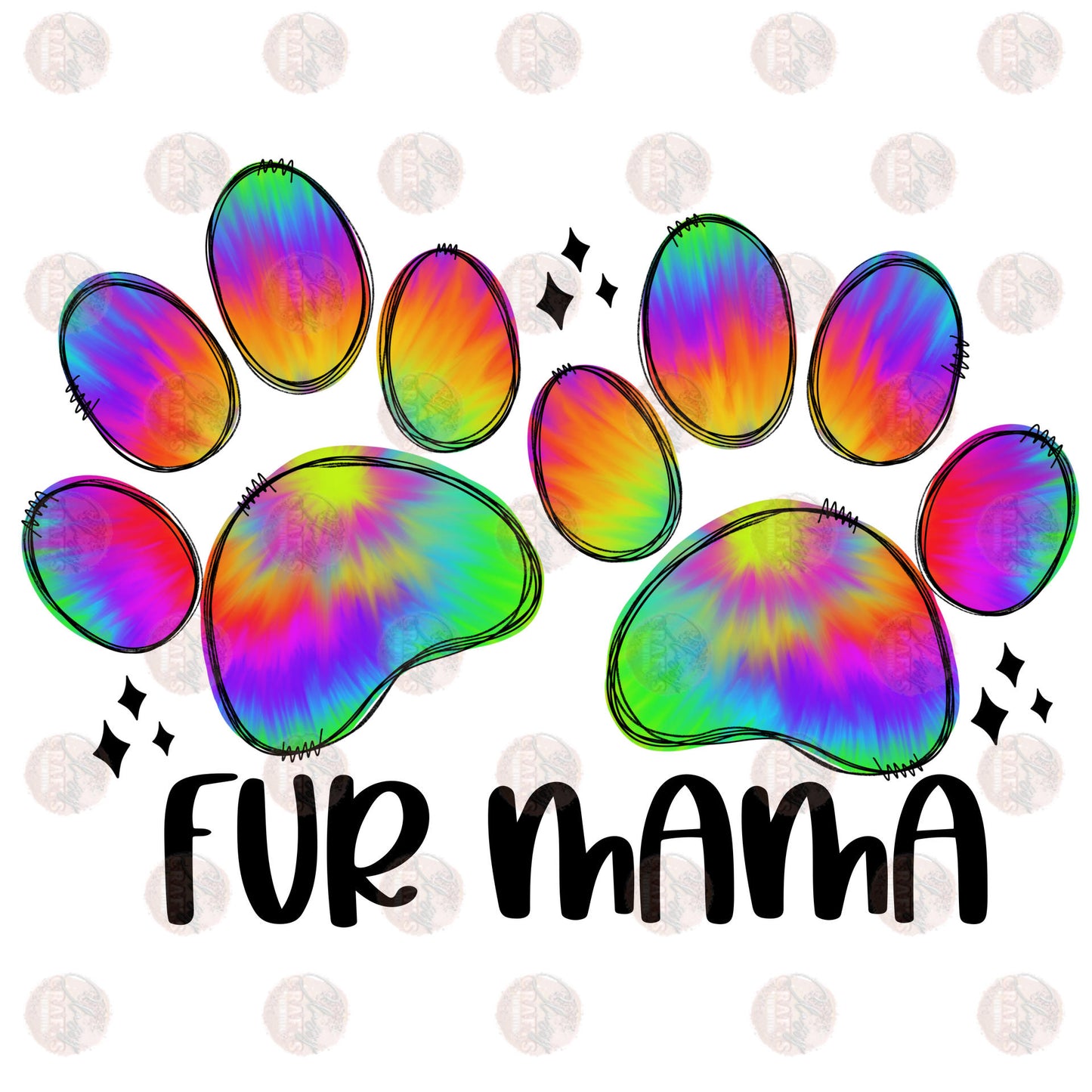 Tie Dye Fur Mama Transfer