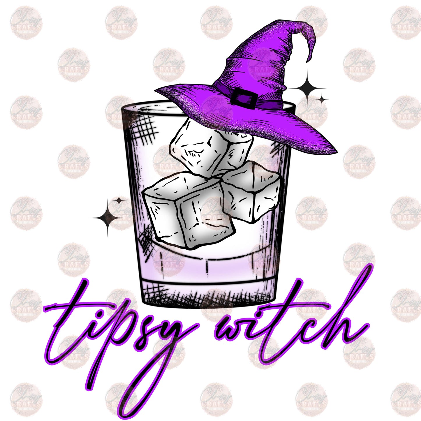 Tipsy Witch Purple Transfer