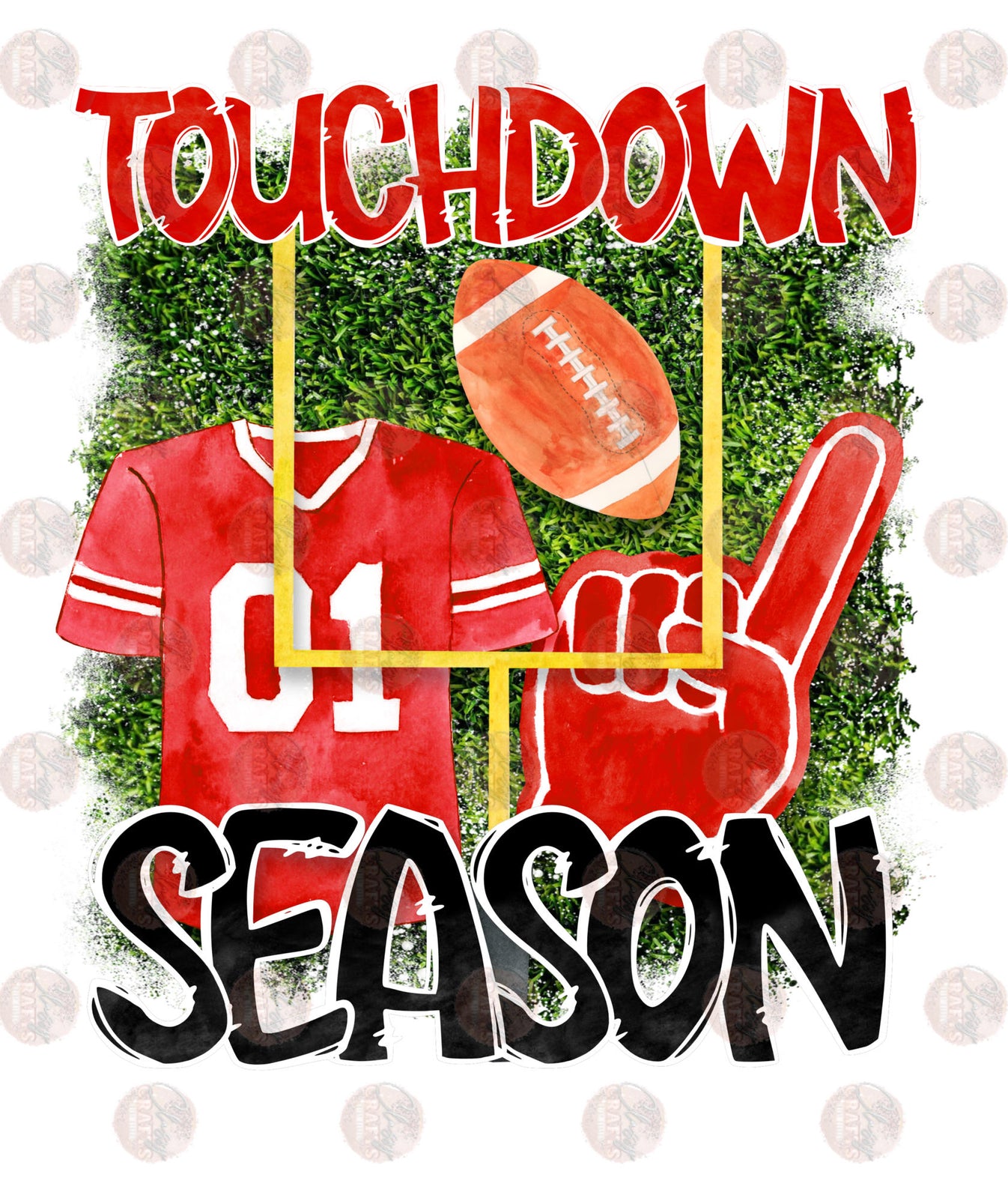 Touchdown Season Red Transfer – Classy Crafts