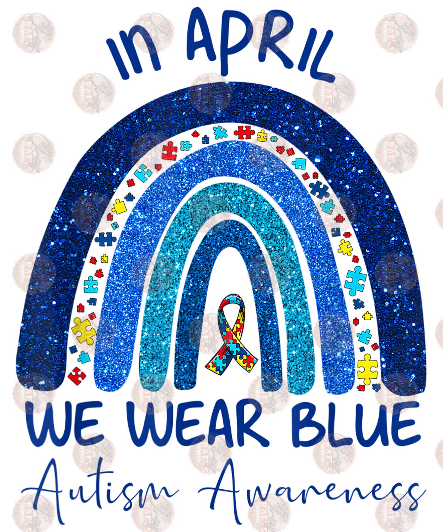 We Wear Blue - Autism Transfer