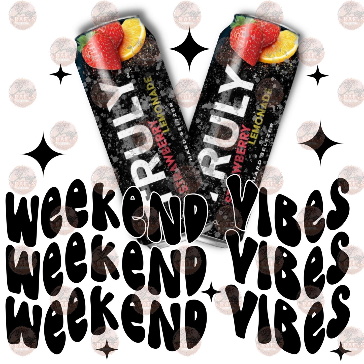 Weekend Vibes Strawberry Lemonade - Sublimation Transfer