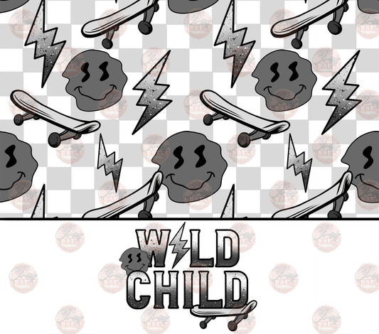 Wild Child Gray Tumbler Wrap - Sublimation Transfer