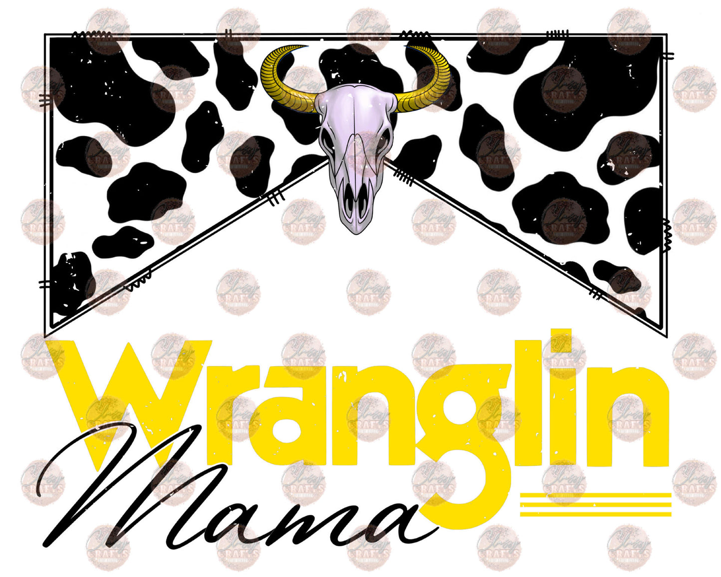 Wranglin' Mama Yellow Transfer