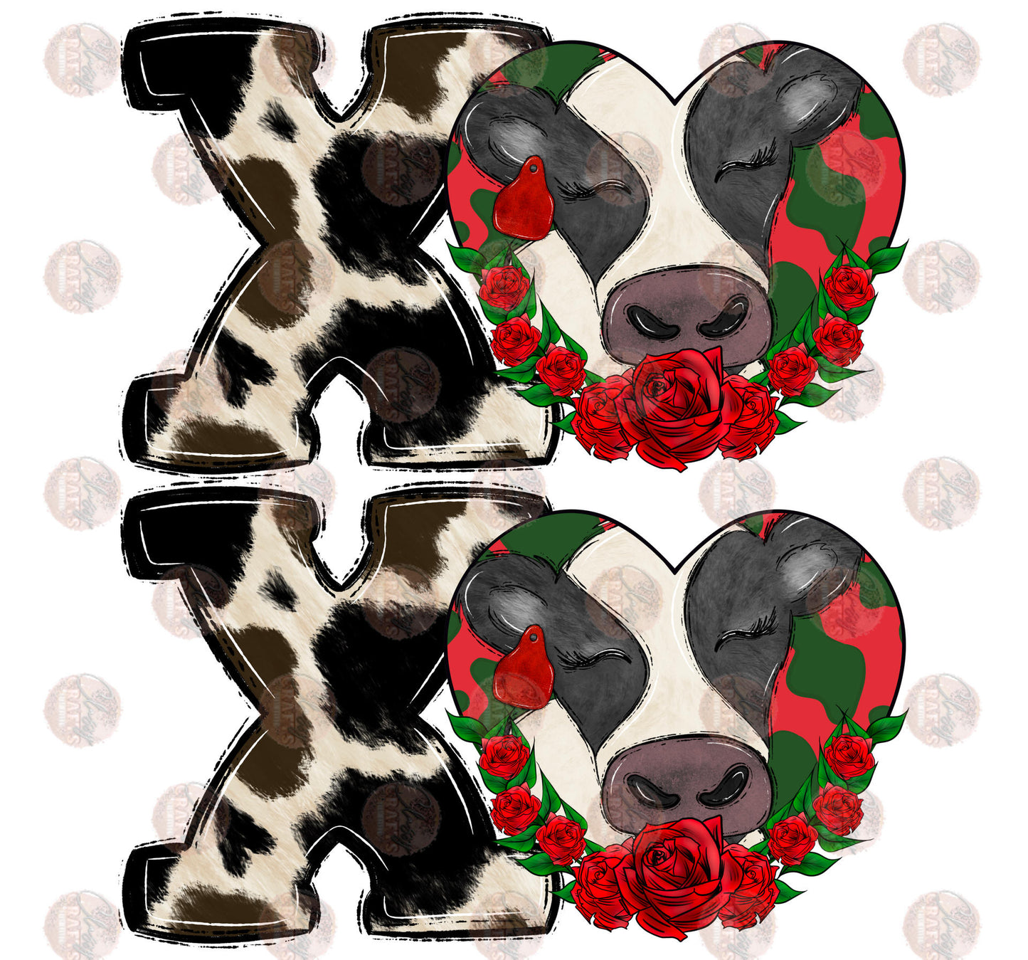 XOXO Cow Valentine Transfer