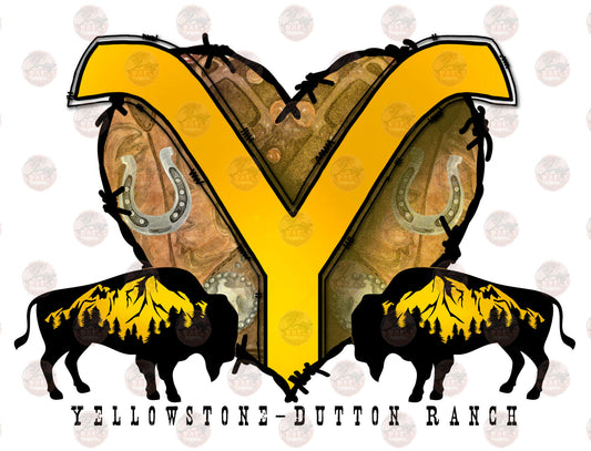 Yellowstone Heart 2 - Sublimation Transfer