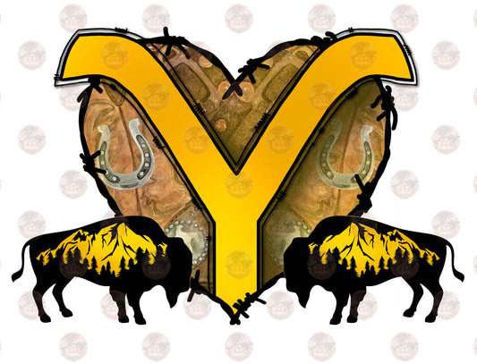 Yellowstone Heart 3 - Sublimation Transfer