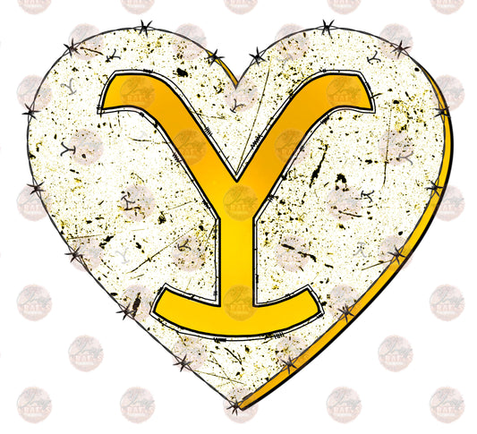 Y.S. Heart/ Yellow - Sublimation Transfer