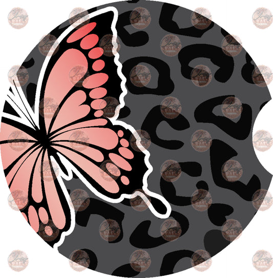 Cheetah Butterfly Car Coaster - Sublimation Transfer