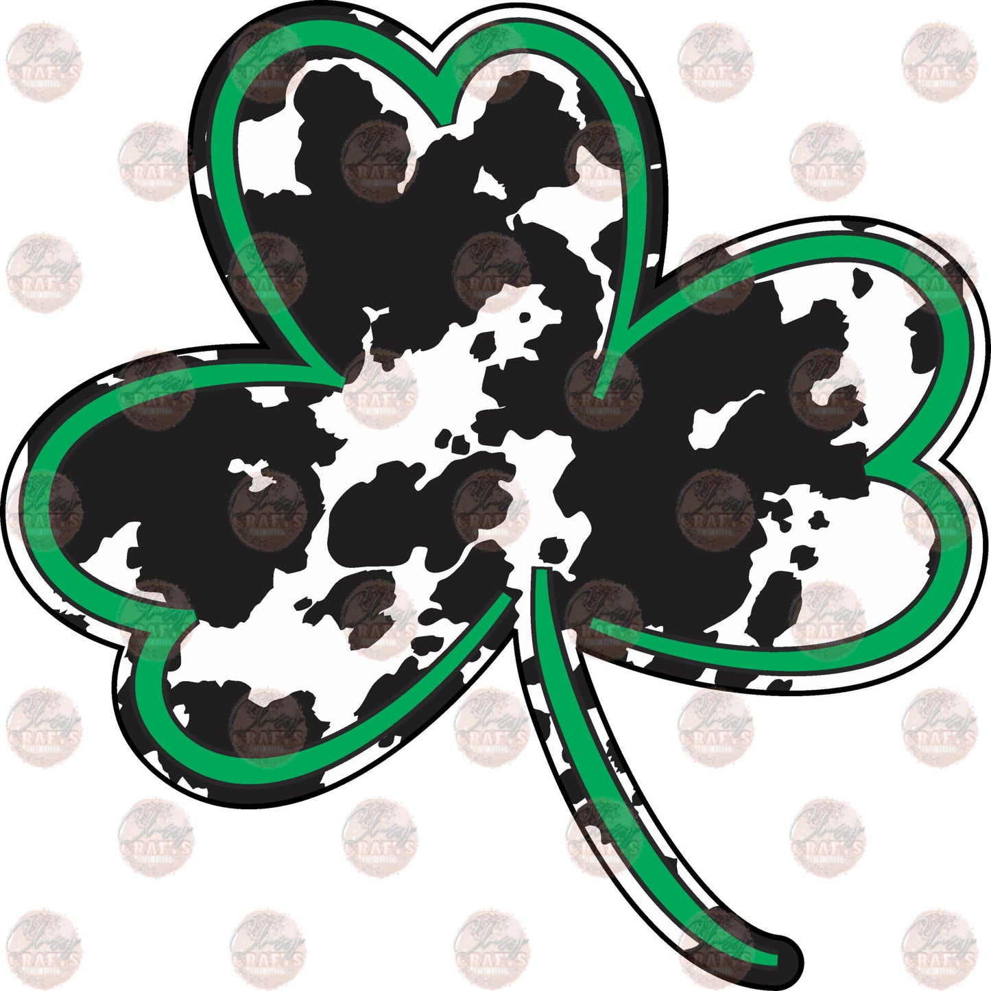 Cow Print Clover Transfer