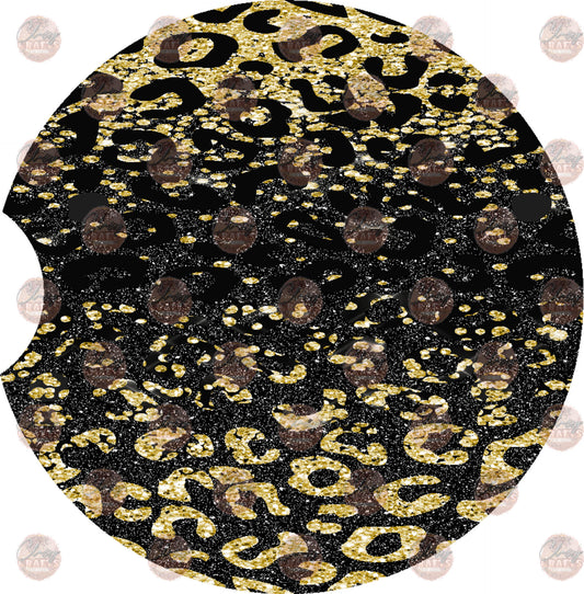 Gold and Black Cheetah 2 Car Coaster- Sublimation Transfer