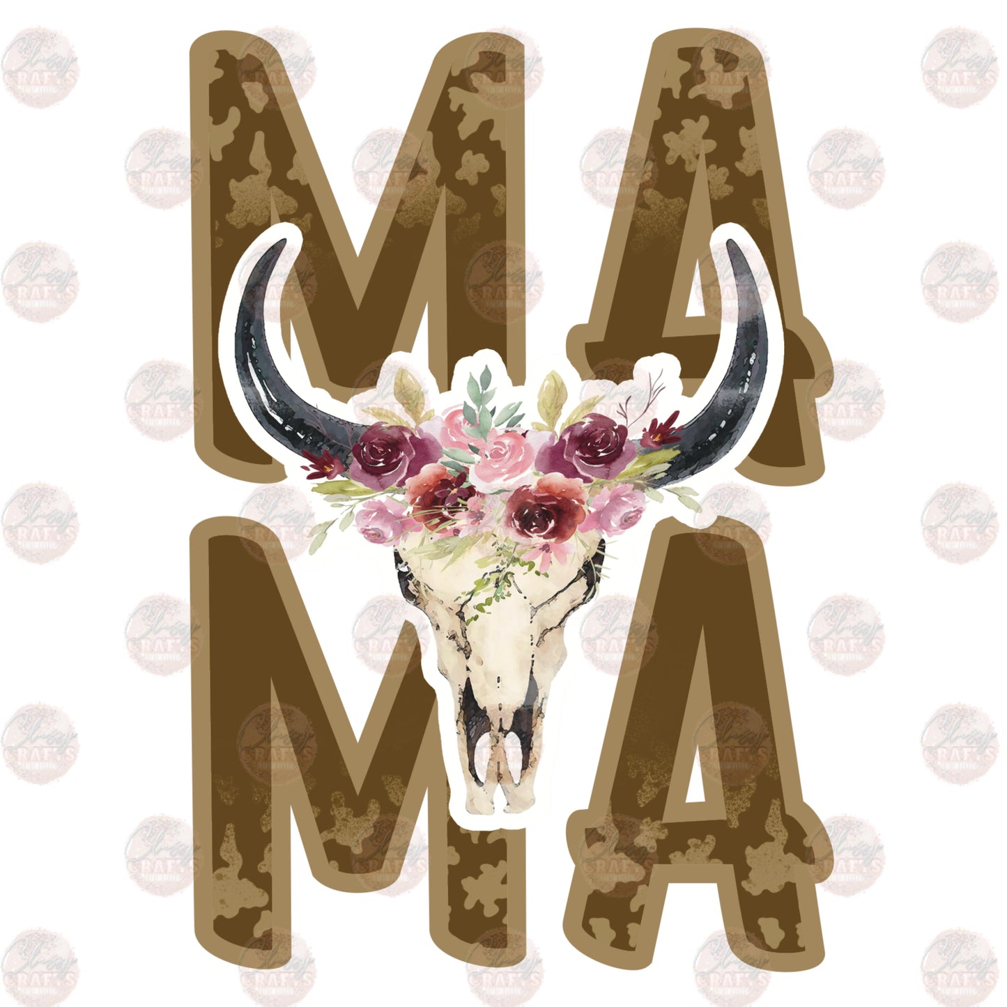 Mama Cow Skull Transfer