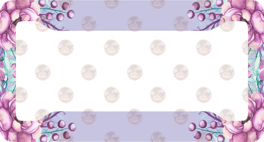 Peonies Floral Purple License Plate Frame- Sublimation Transfer