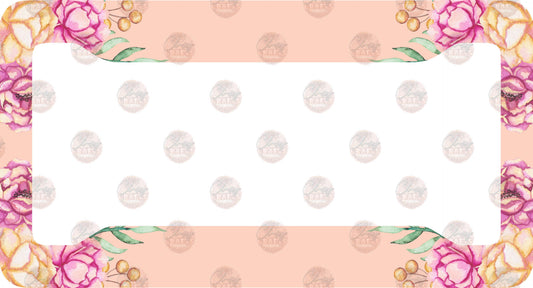 Peonies Floral License Plate Frame- Sublimation Transfer