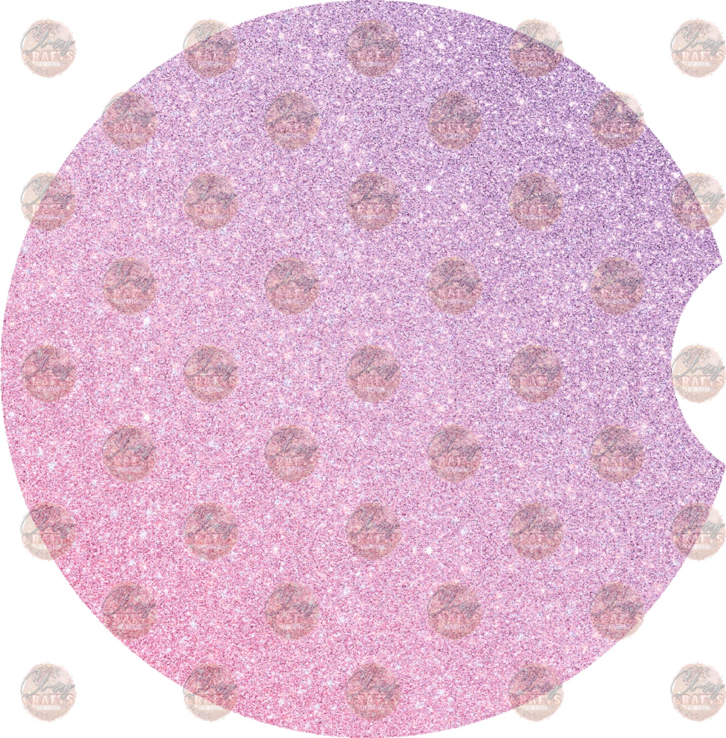 Pink and Lilac Ombre Glitter Car Coaster- Sublimation Transfer