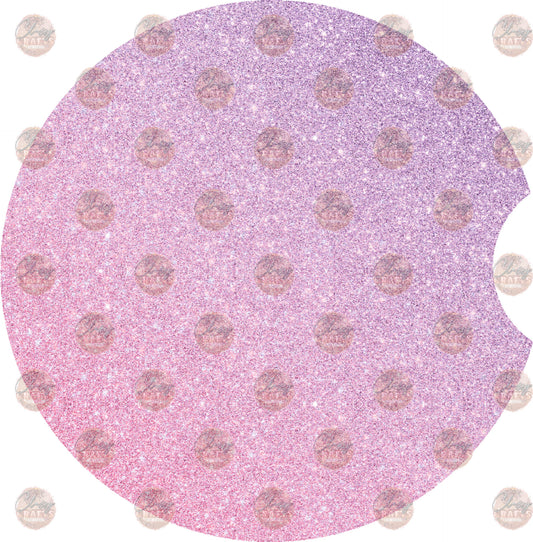 Pink and Lilac Ombre Glitter Car Coaster- Sublimation Transfer