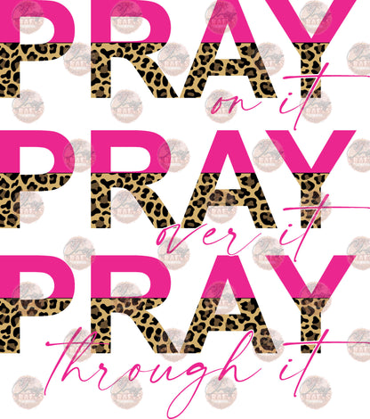 Pray On It Hot Pink Cheetah Transfer