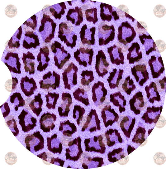 Purple Cheetah Car Coaster- Sublimation Transfer