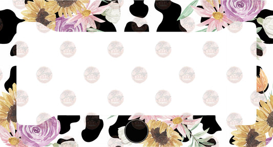 Sunflower Cow License Plate Frame - Sublimation Transfer