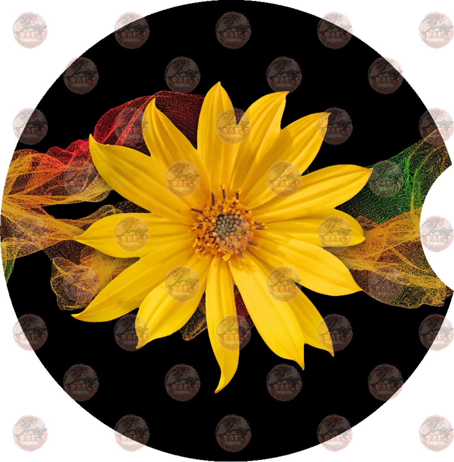 Sunflower Flow Car Coaster - Sublimation Transfer