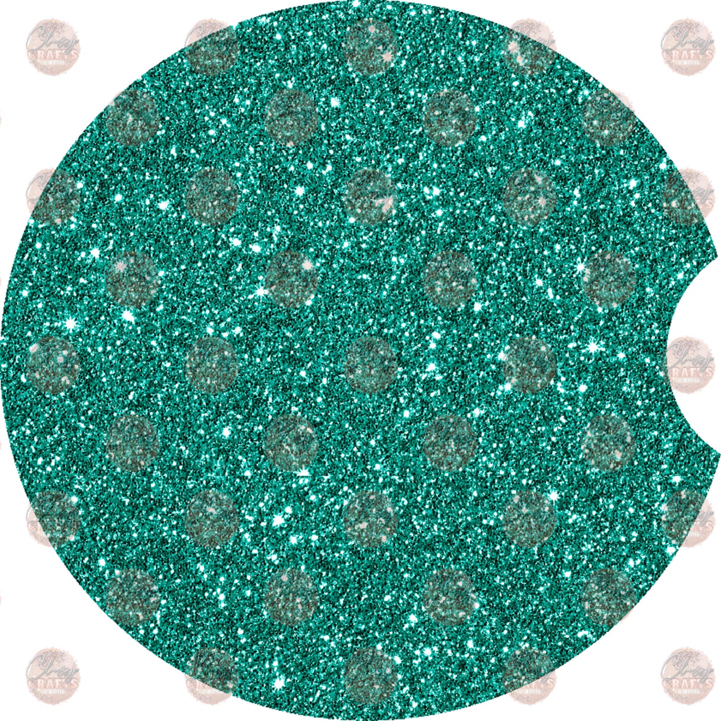 Teal Glitter Car Coaster - Sublimation Transfer