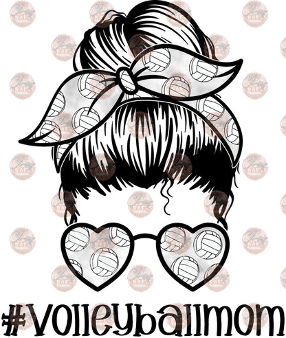 Volleyball Mom Tie Dye Messy Bun Transfer